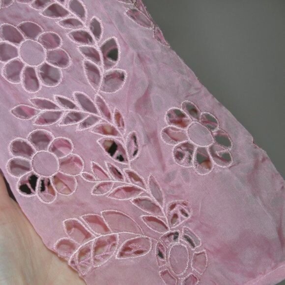 Moschino Pink Silk Laser Cut Out Tunic/Mini Dress Sz 4 - Picture 5 of 9